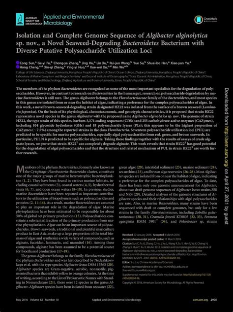 Isolation and Complete Genome Sequence of a Novel.